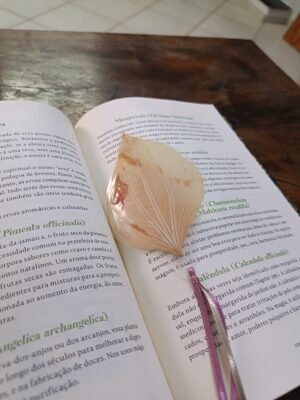MARCADOR DE PAGINA FOLHA AMARELA E FLOR