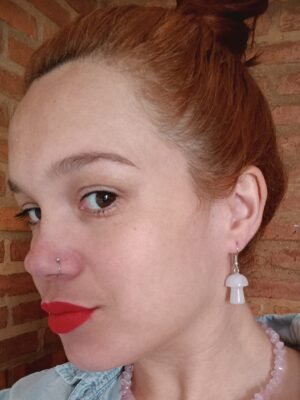 BRINCO COGUMELO - QUARTZO ROSA