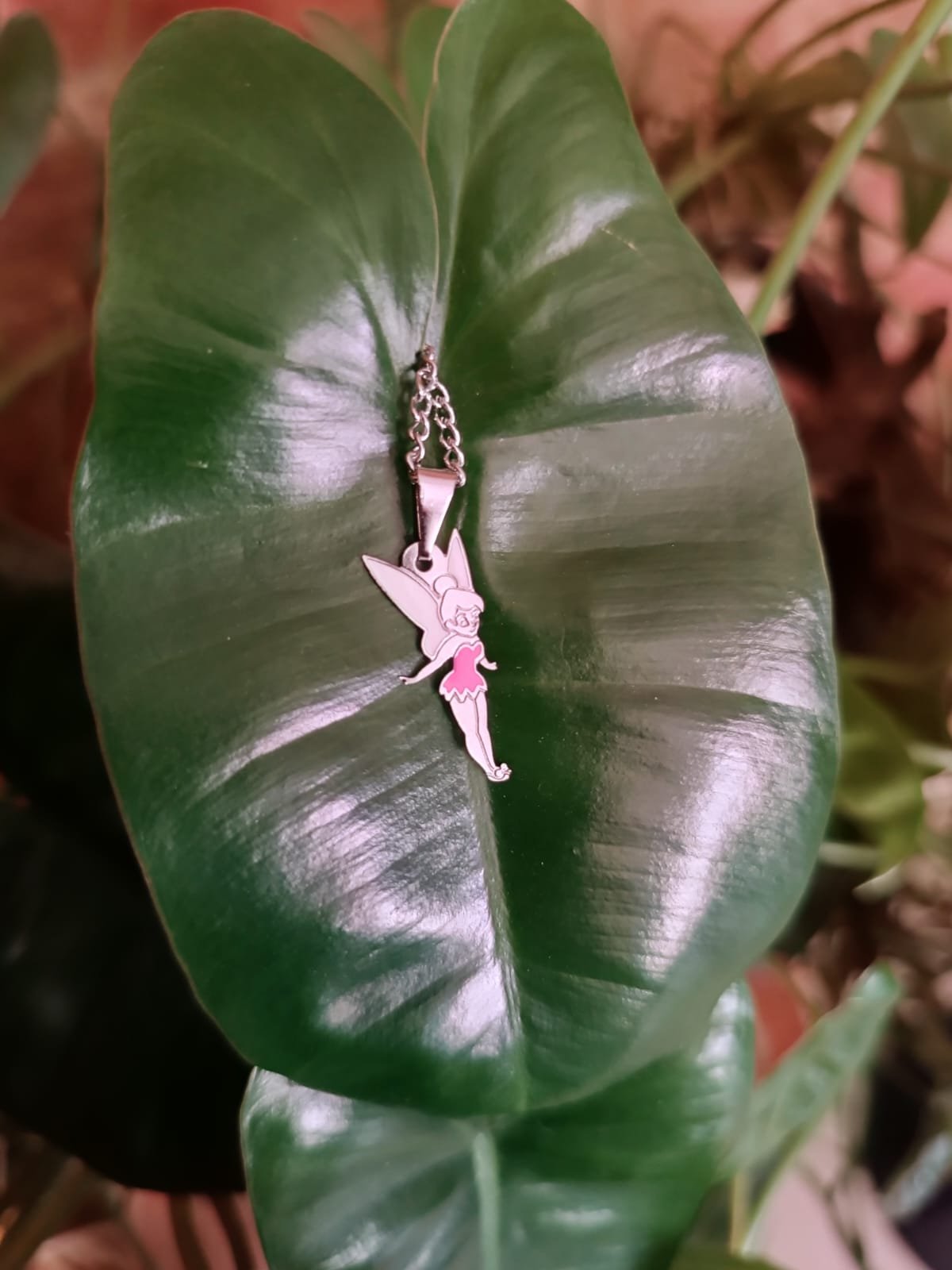 COLAR AÇO INOXIDÁVEL - FADA ROSA